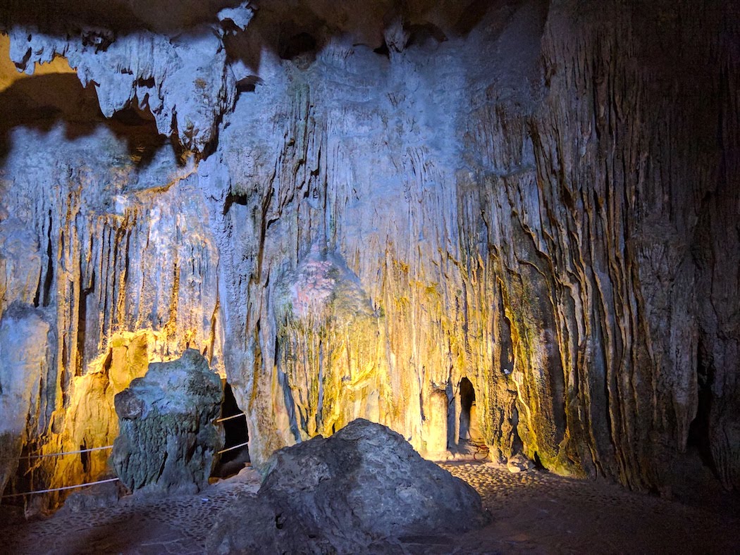 Limestone caves in Ha Long Bay